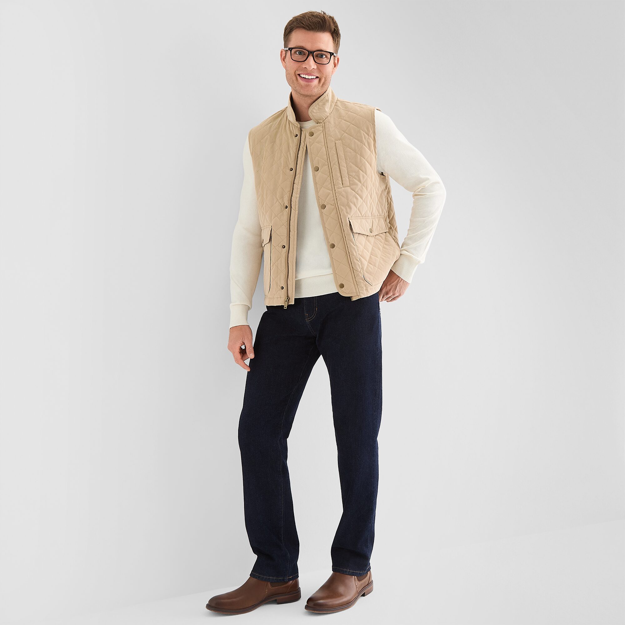 St. John's Bay Brushed Quilted Mens Heavyweight Puffer Vest