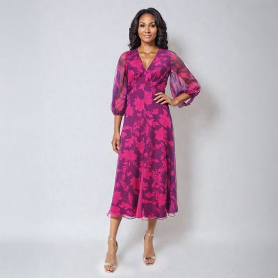Rene by Rene Ruiz Collection Womens 3/4 Sleeve Evening Gown