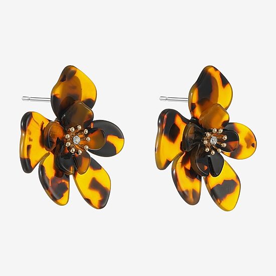 Bijoux Bar Glass 48mm Flower Stud Earrings