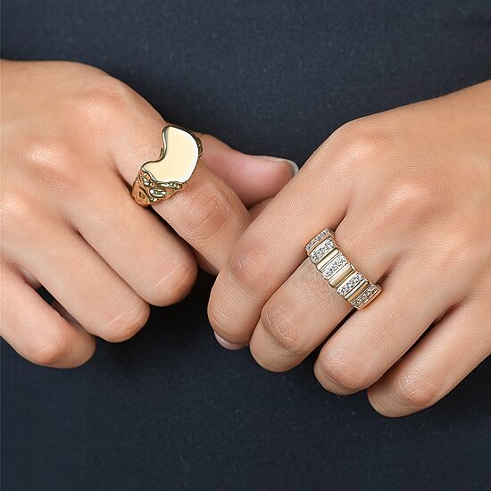 Rebecca Minkoff Womens 14K Gold Over Brass Cocktail Ring