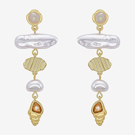 Rebecca Minkoff Womens 14K Gold Over Brass Chandelier Earrings