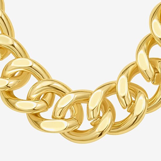 Rebecca Minkoff Womens 14K Gold Over Brass 17 1/2 Inch Curb Chain Necklace