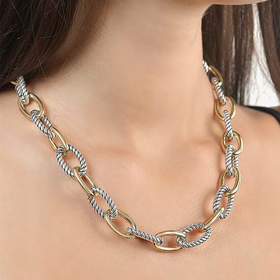 Rebecca Minkoff Womens 14K Gold Over Brass 18 Inch Link Necklace