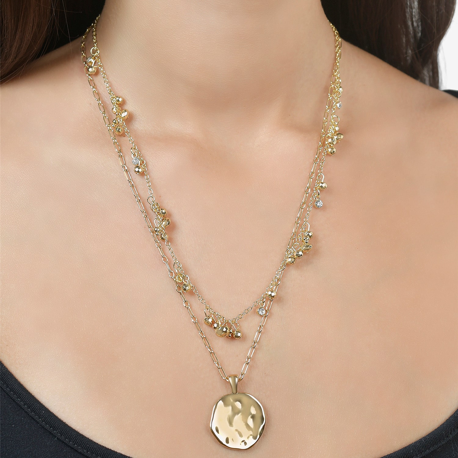 Rebecca Minkoff Womens 14K Gold Over Brass 18 1/2 Inch Pendant Necklace