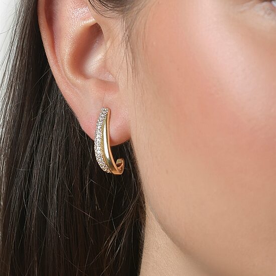 Rebecca Minkoff White Cubic Zirconia 14K Gold Over Brass 2.5mm Stud Earrings
