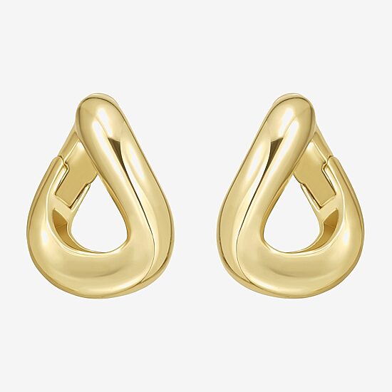 Rebecca Minkoff Womens 14K Gold Over Brass 3.1mm Hoop Earrings