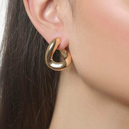 Rebecca Minkoff Womens 14K Gold Over Brass 3.1mm Hoop Earrings