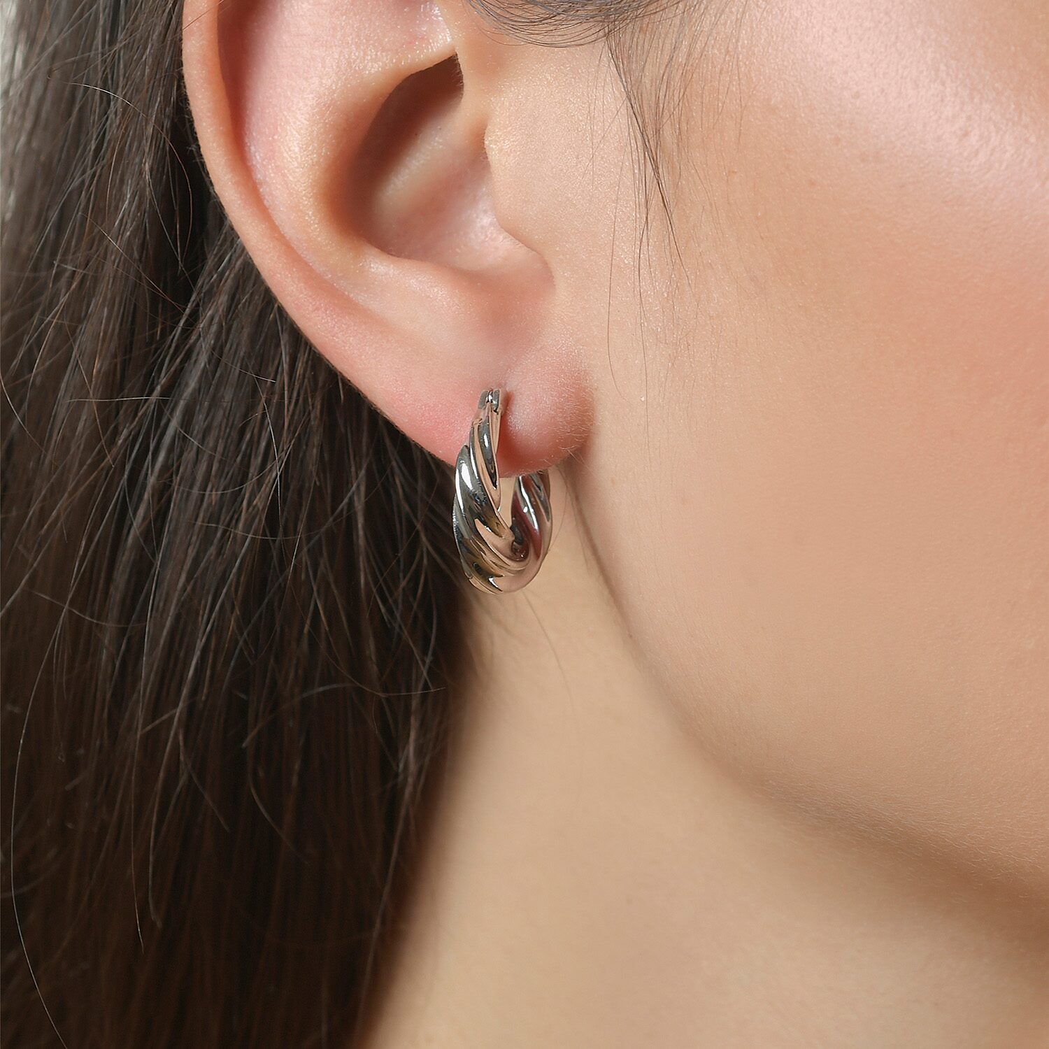Rebecca Minkoff Womens 14K Gold Over Brass 2.1mm Hoop Earrings