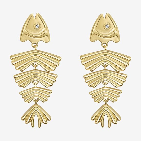 Rebecca Minkoff Womens 14K Gold Over Brass Chandelier Earrings