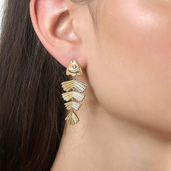 Rebecca Minkoff Womens 14K Gold Over Brass Chandelier Earrings