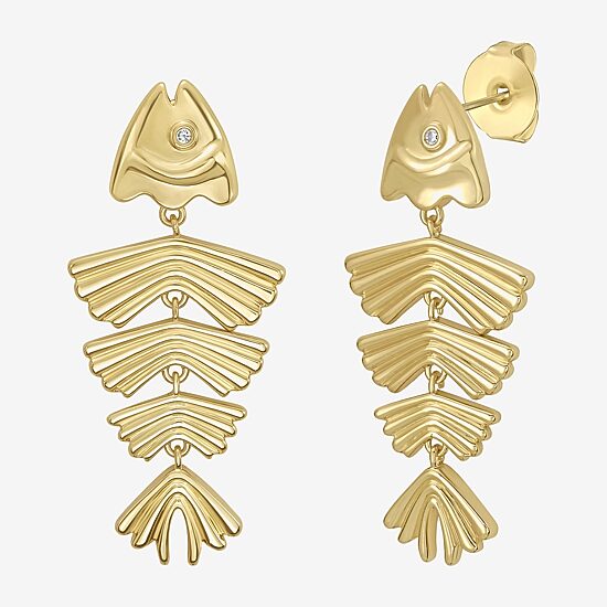 Rebecca Minkoff Womens 14K Gold Over Brass Chandelier Earrings