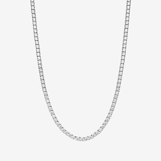 Rebecca Minkoff Womens White Cubic Zirconia 18 Inch Tennis Necklace