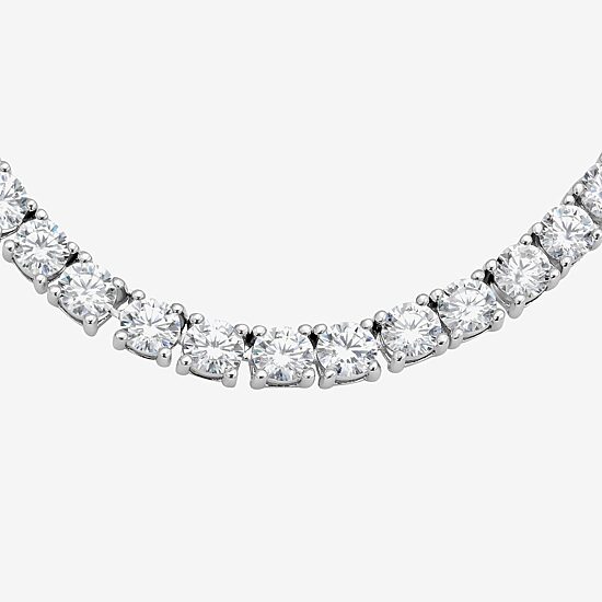 Rebecca Minkoff Womens White Cubic Zirconia 18 Inch Tennis Necklace