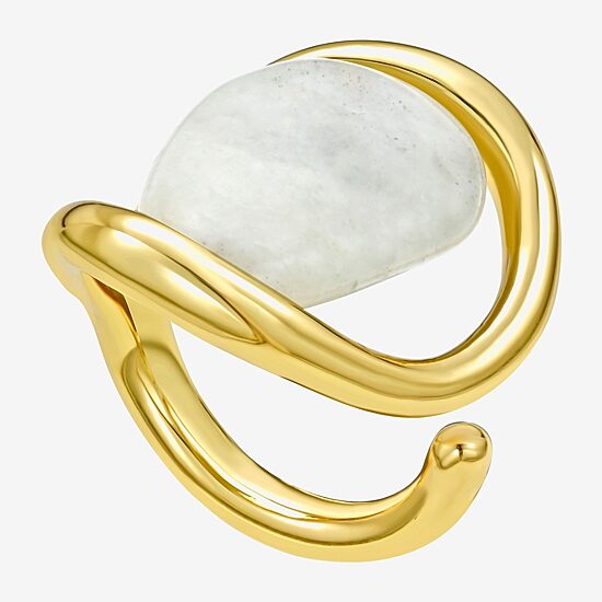 Rebecca Minkoff Womens Agate 14K Gold Over Brass Cocktail Ring