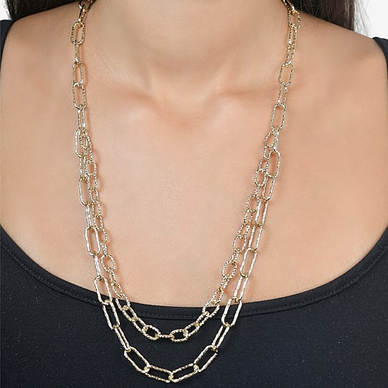 Rebecca Minkoff Womens 14K Gold Over Brass 21 Inch Link Necklace