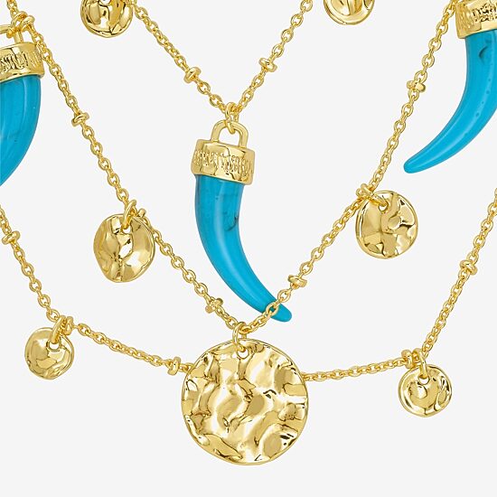 Rebecca Minkoff Womens 14K Gold Over Brass 16 Inch Pendant Necklace