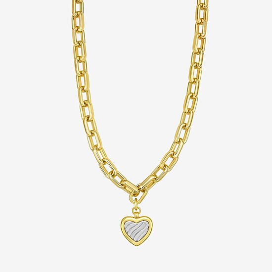 Rebecca Minkoff Womens 14K Gold Over Brass 17 Inch Link Necklace