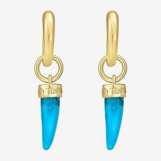 Rebecca Minkoff Womens 14K Gold Over Brass 4.5mm Hoop Earrings