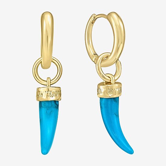 Rebecca Minkoff Womens 14K Gold Over Brass 4.5mm Hoop Earrings