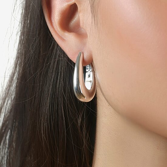 Rebecca Minkoff Womens 3.1mm Hoop Earrings