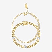 RM Rebecca Minkoff Diamond Accent Womens 14K Gold Over Brass 7.5 Inch Solid Curb Chain Bracelet