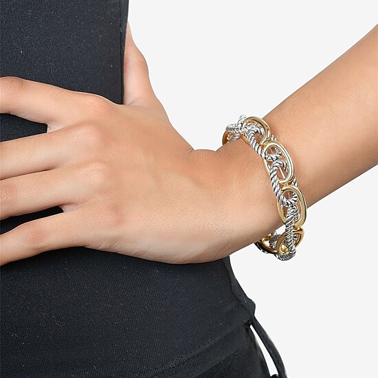 Rebecca Minkoff Womens 14K Gold Over Brass Solid Casted Chain Bracelet