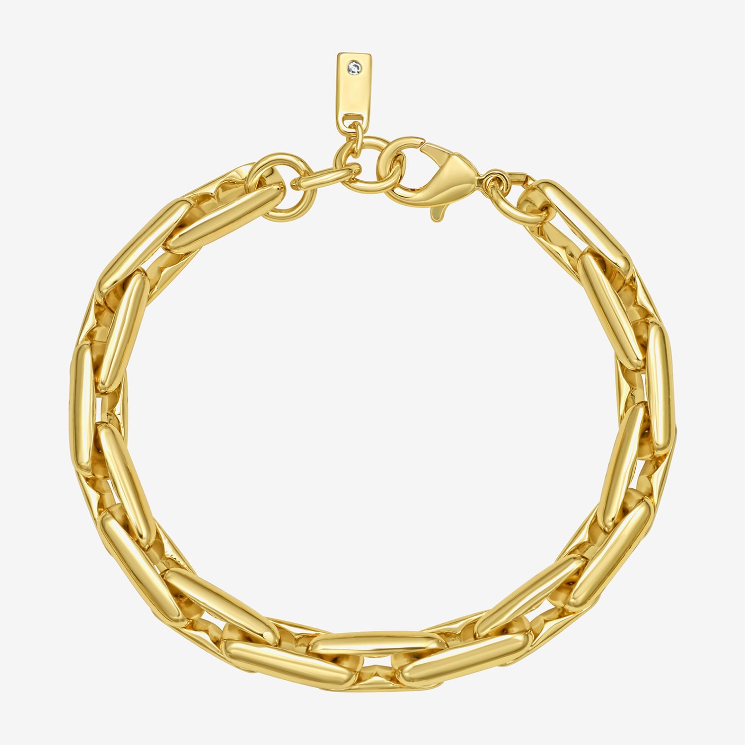 Rebecca Minkoff Infinite Gold Womens 14K Gold Over Brass Solid 7.5 Inch Link Bracelet
