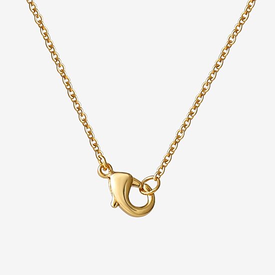 Disney Womens Crystal 18K Gold Over Brass Round 18 Inch Pendant Necklace