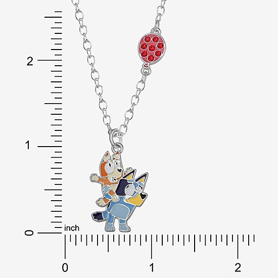 Womens Red Crystal Pure Silver Over Brass Round 18 Inch Pendant Necklace