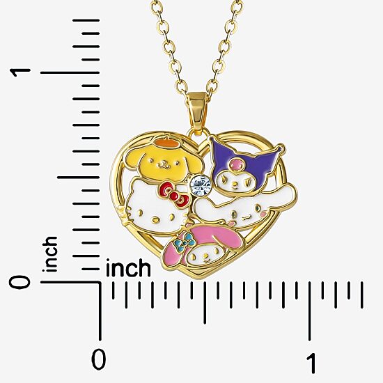 Womens Crystal 18K Gold Over Brass Round 18 Inch Pendant Necklace