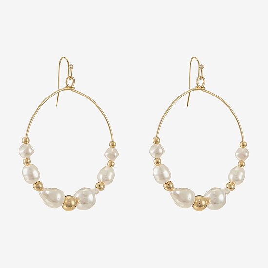 Liz Claiborne Womens 59mm Hoop Earrings
