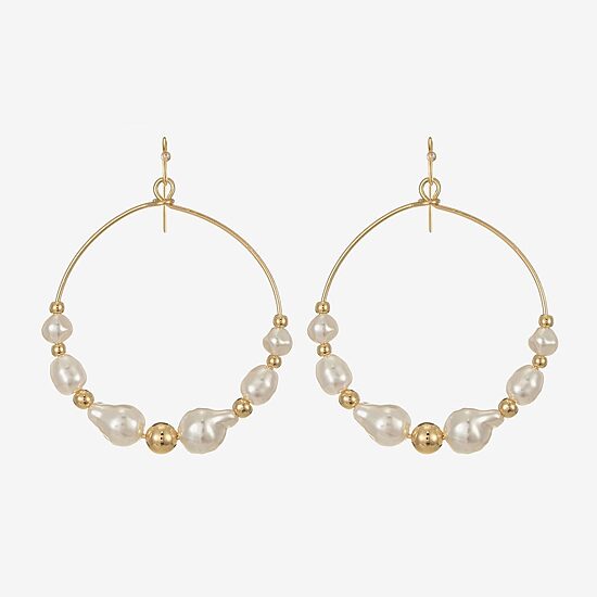 Liz Claiborne Womens 59mm Hoop Earrings