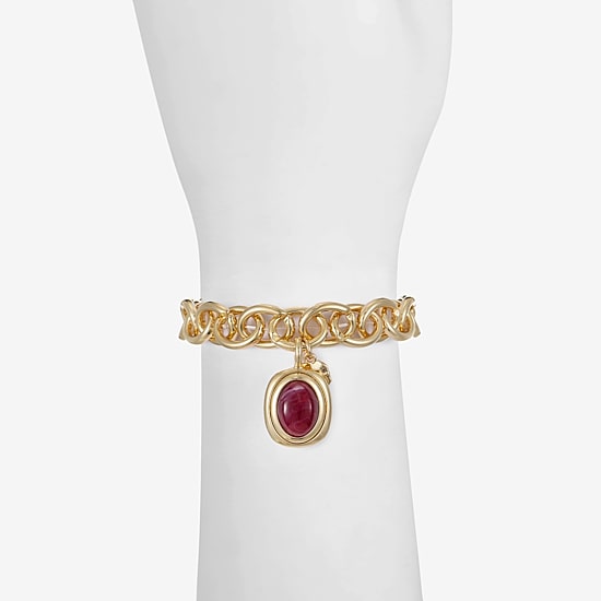 Monet Jewelry Womens Red Oval Stretch Bracelet
