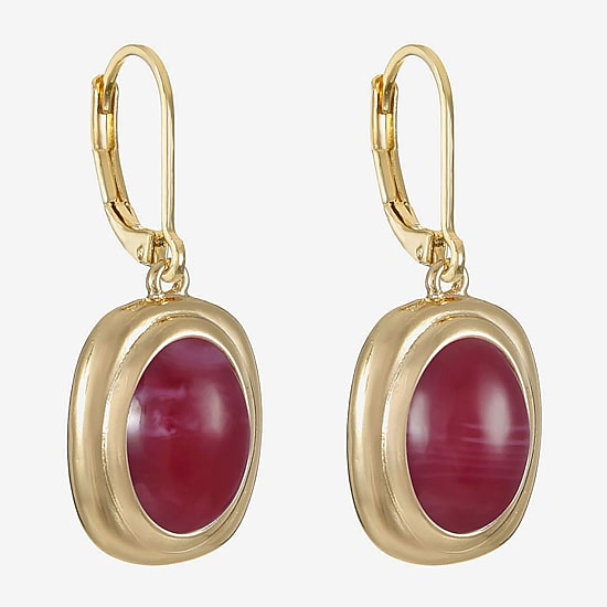 Monet Jewelry Womens Red Oval Drop Earrings