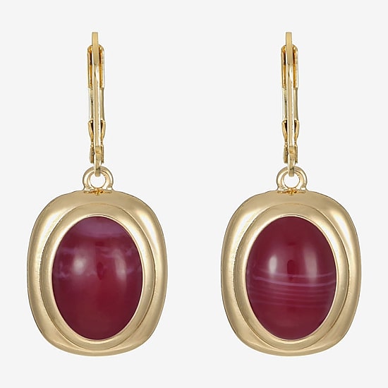 Monet Jewelry Womens Red Oval Drop Earrings