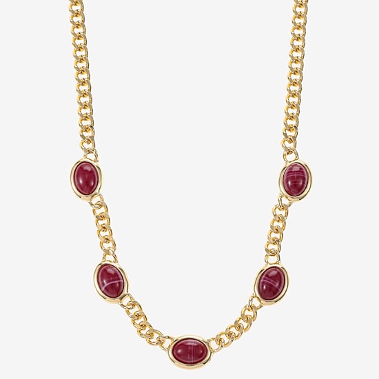 Monet Jewelry Womens Red 17 Inch Collar Necklace