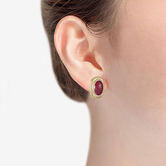 Monet Jewelry Red 23mm Oval Stud Earrings
