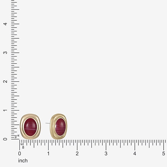 Monet Jewelry Red 23mm Oval Stud Earrings