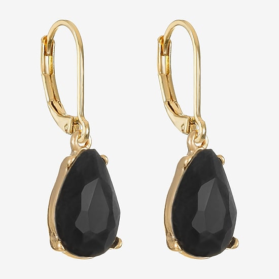 Monet Jewelry Womens Red Glass Drop Earrings