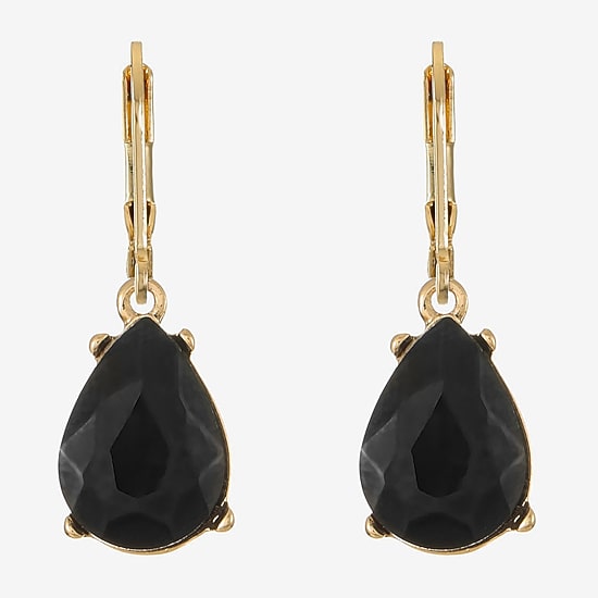 Monet Jewelry Womens Red Glass Drop Earrings