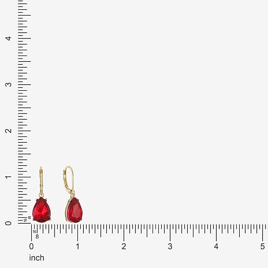 Monet Jewelry Womens Red Glass Drop Earrings