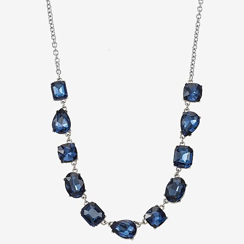 Monet Jewelry Womens Red 17 Inch Collar Necklace, One Size, Blue