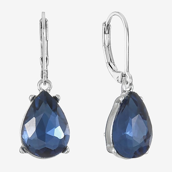 Monet Jewelry Womens Red Glass Drop Earrings