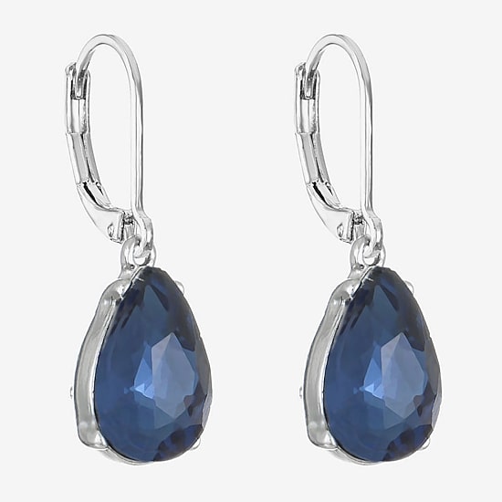 Monet Jewelry Womens Red Glass Drop Earrings
