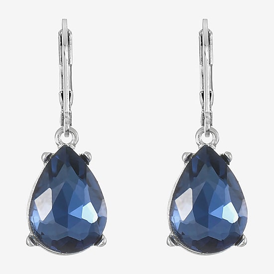 Monet Jewelry Womens Red Glass Drop Earrings