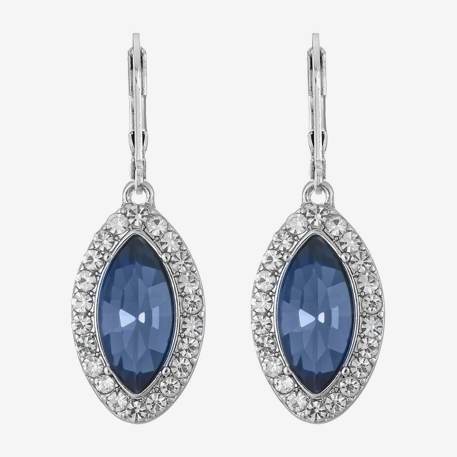 Monet Jewelry Womens Red Glass Marquise Drop Earrings