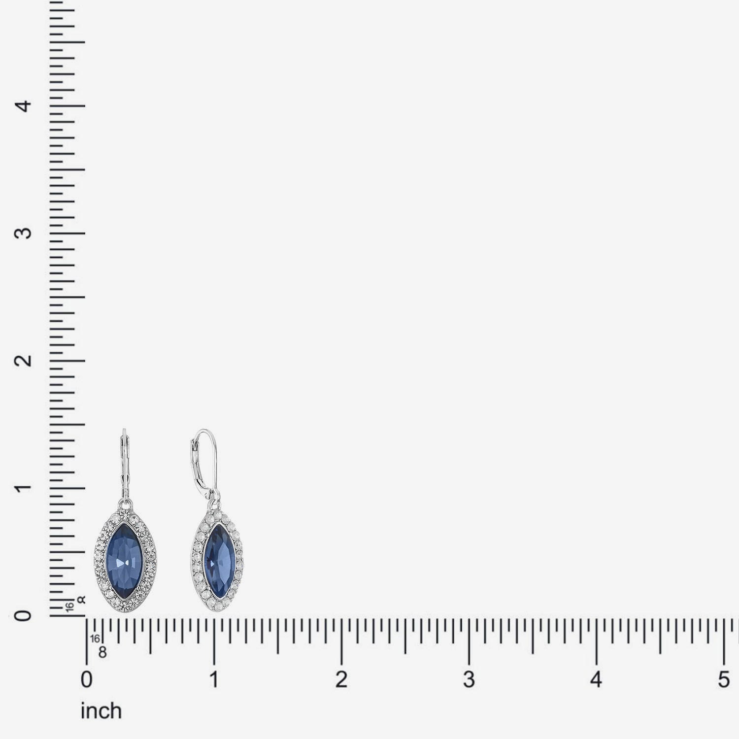 Monet Jewelry Womens Red Glass Marquise Drop Earrings