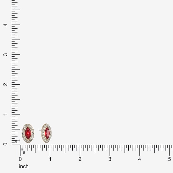 Monet Jewelry Red Glass 17mm Marquise Stud Earrings
