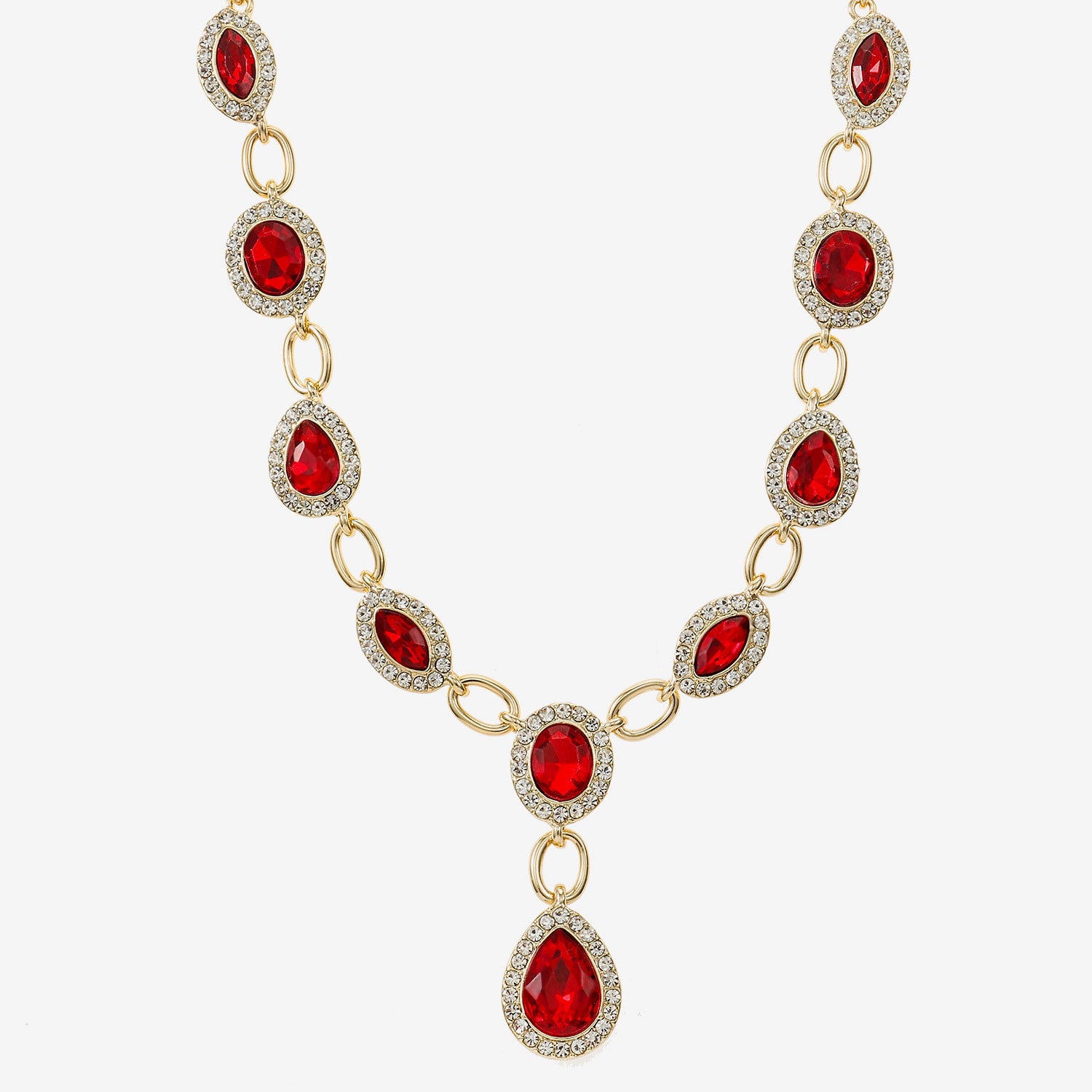 Monet Jewelry Womens Red Glass 17 Inch Y Necklace