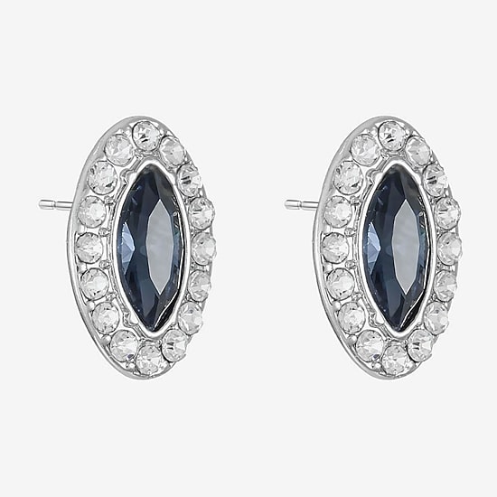 Monet Jewelry Red Glass 17mm Marquise Stud Earrings